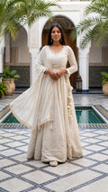 White Anarkali dress