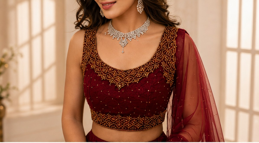 Maroon lehenga