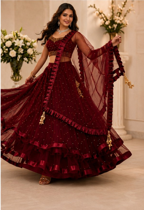 Maroon lehenga